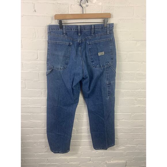 Wrangler Men's Five Star Premium Carpenter Jeans Stright Leg Blue Size 34/30 - Picture 3 of 7